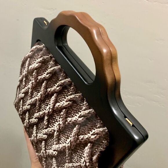 Handmade Genuine Hair-on Calf-hide Wooden Frame Top Handle Bag & 2 Strap Styles - Picture 13 of 16